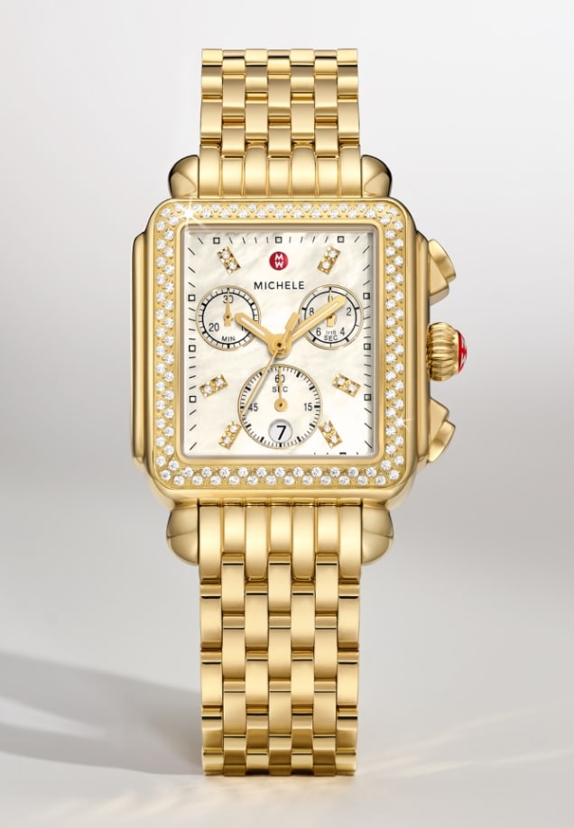 The Deco Diamond High Shine 18K Gold-plated watch