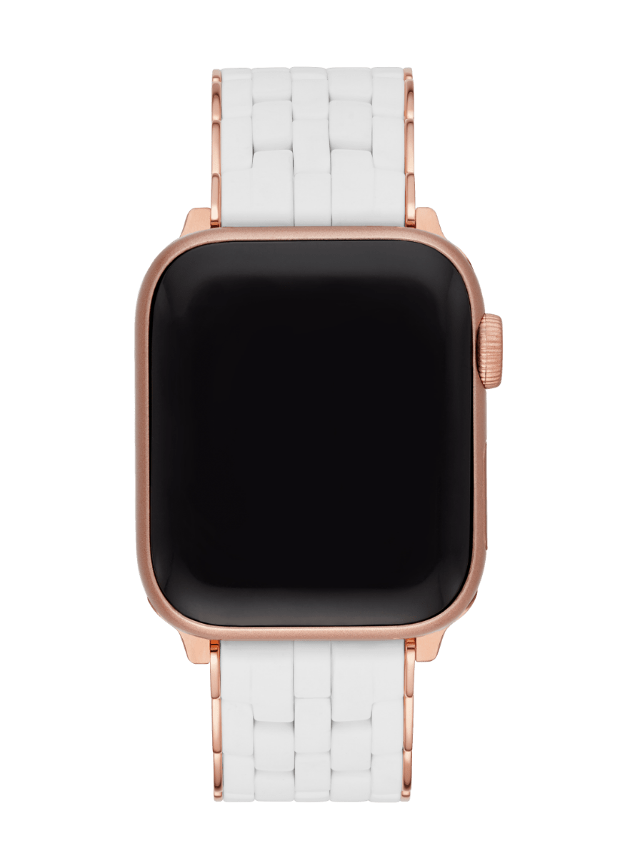5-Link Silicone Wrapped Bracelet for Apple Watch® White & Pink Gold