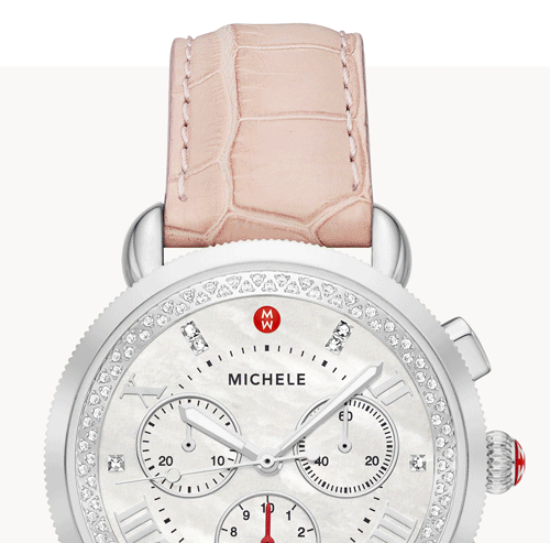 Deco watch with green strap.
