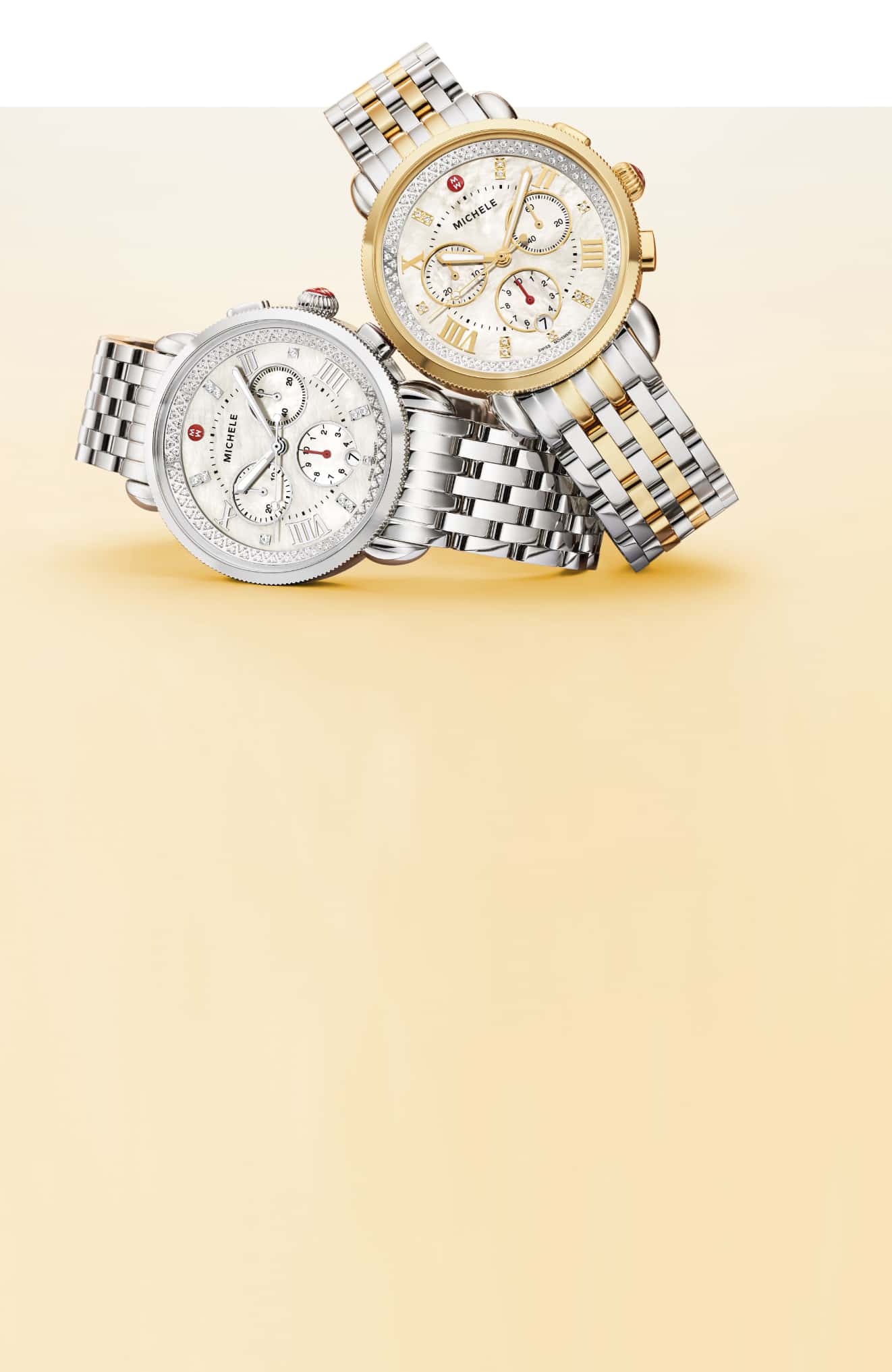 Two Sport Sail watches in stainless and two-tone with 18K gold.