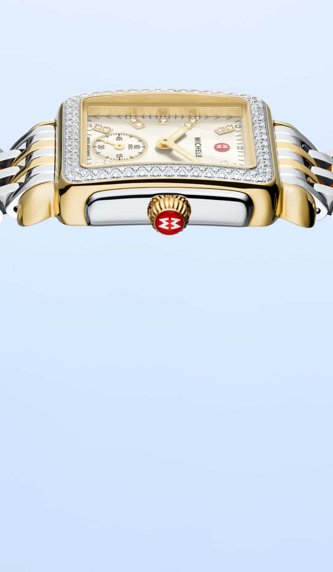 MICHELE two-tone deco mid watch