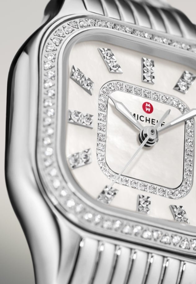 Close up of the Meggie Diamond Stainless Steel watch
