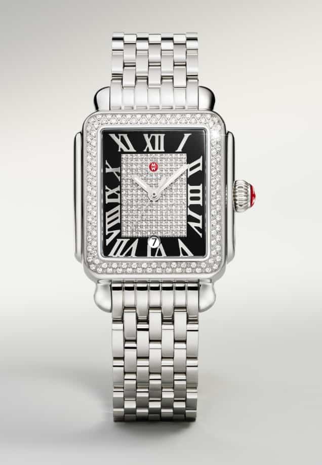 The Limited Edition Deco Madison Mid Pavé Noir 18K gold-plated watch