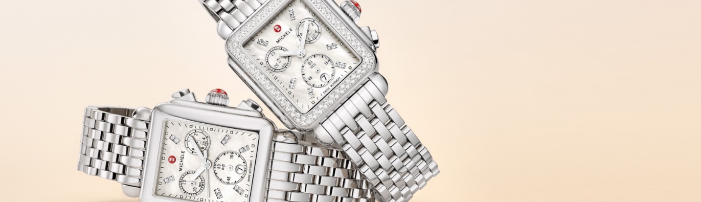 Two Deco watches in stainless.