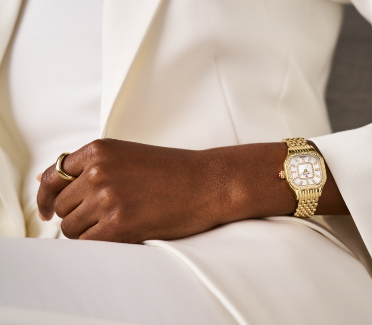 Video featuring women wearing various MICHELE watches