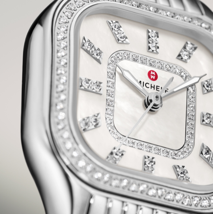 Close up of the Meggie Diamond Stainless Steel watch